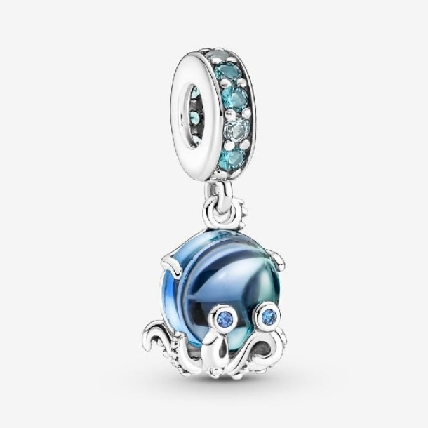 Murano Cam Sevimli Ahtapot Dangle Takılar Pandora Türkiye