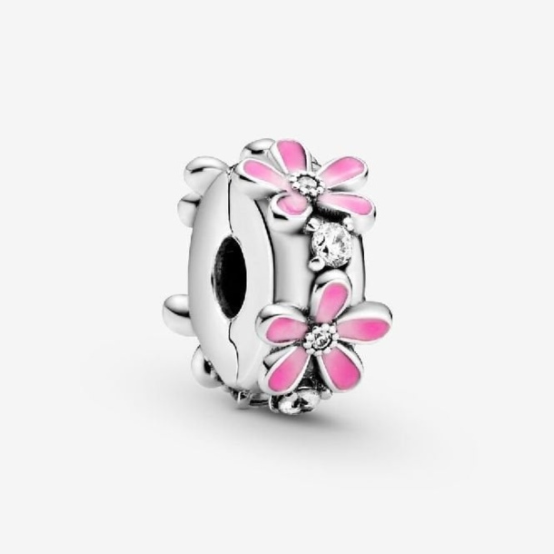 Pembe Papatya çiçeği Klip Charm Pandora Türkiye