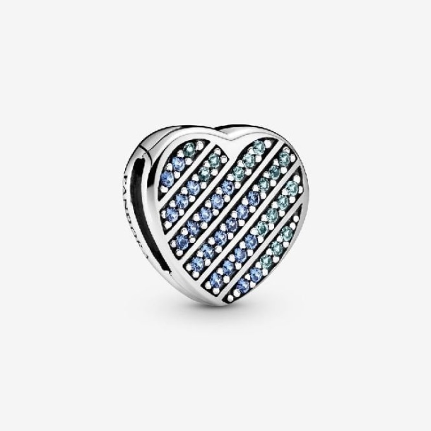 Yansımalar Blue Pave Kalp Klip Takılar Pandora Türkiye
