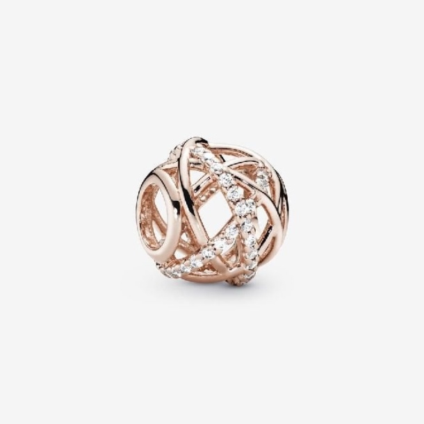 Rose ışıltılı Ve Cilalı çizgiler Charm Pandora Türkiye