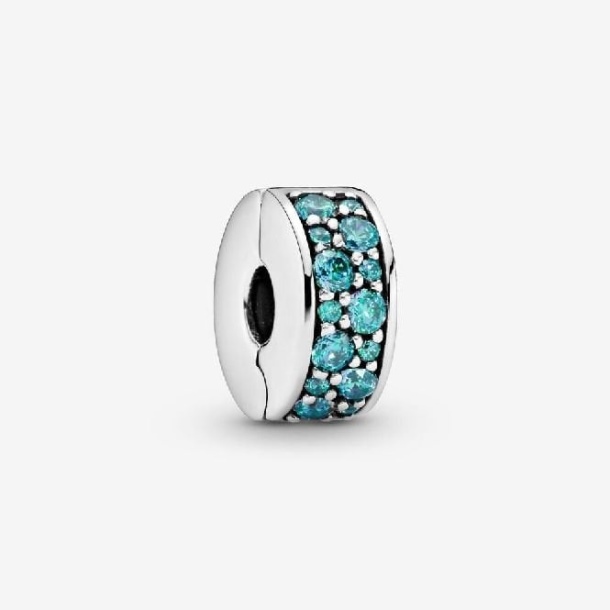 Teal Pave Clip Charm Pandora Türkiye